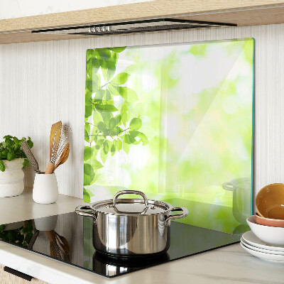 Tagliere in vetro Foglie verdi alla luce