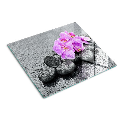 Tagliere in vetro Fiori e pietre contro l'acqua