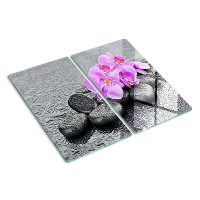 Tagliere in vetro Fiori e pietre contro l'acqua