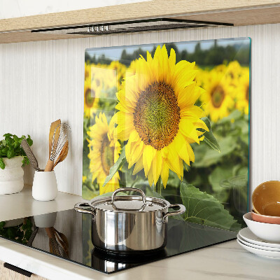 Tagliere in vetro Girasoli su uno sfondo verde