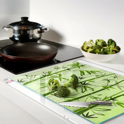 Tagliere in vetro temperato Bambù su sfondo verde