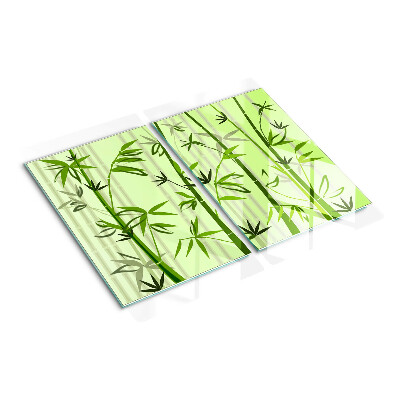 Tagliere in vetro temperato Bambù su sfondo verde