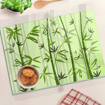 Tagliere in vetro temperato Bambù su sfondo verde