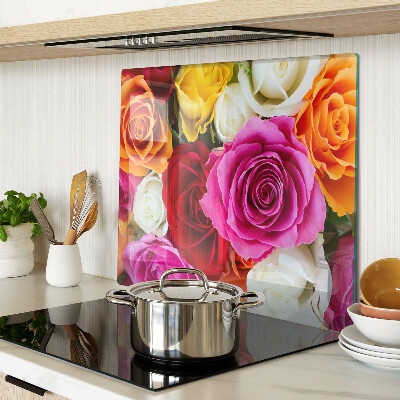 Tagliere in vetro Fiori di rosa in diversi colori