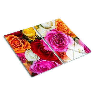 Tagliere in vetro Fiori di rosa in diversi colori