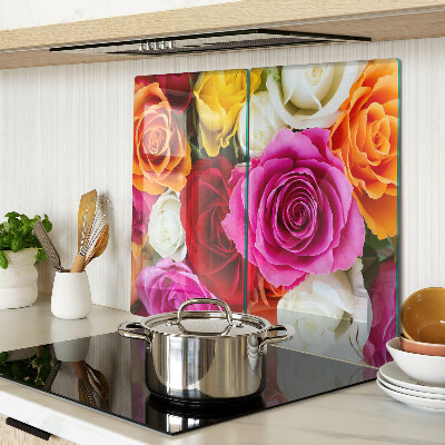 Tagliere in vetro Fiori di rosa in diversi colori