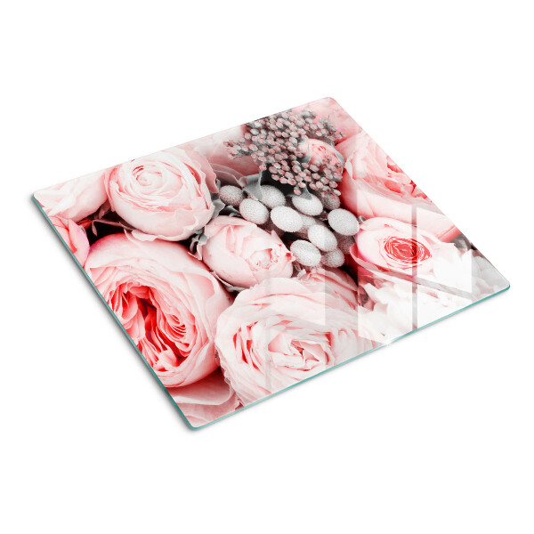 Tagliere in vetro Rose nelle tonalità del rosa