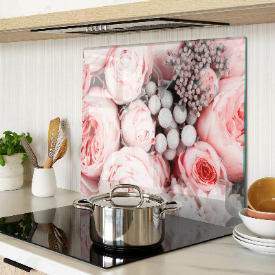 Tagliere in vetro Rose nelle tonalità del rosa