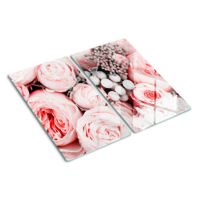 Tagliere in vetro Rose nelle tonalità del rosa