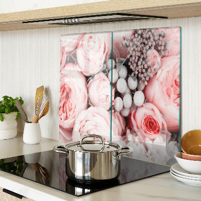Tagliere in vetro Rose nelle tonalità del rosa
