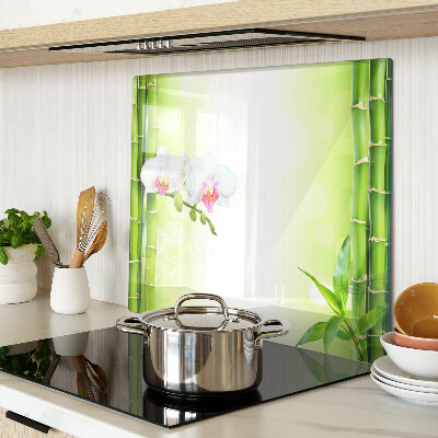 Tagliere in vetro temperato Orchidee e bambù