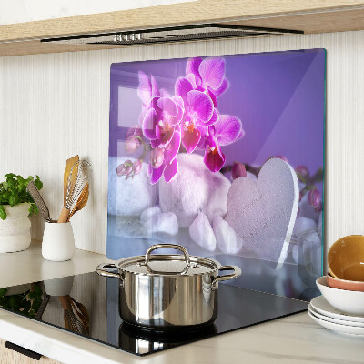 Tagliere in vetro Orchidee su pietre