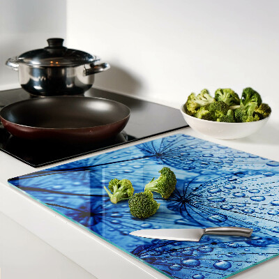 Tagliere in vetro temperato Fiori con gocce d'acqua