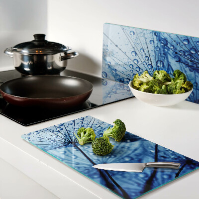 Tagliere in vetro temperato Fiori con gocce d'acqua