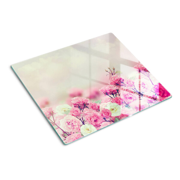 Tagliere in vetro Motivo floreale rosa