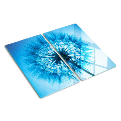 Tagliere in vetro Dente di leone su sfondo blu