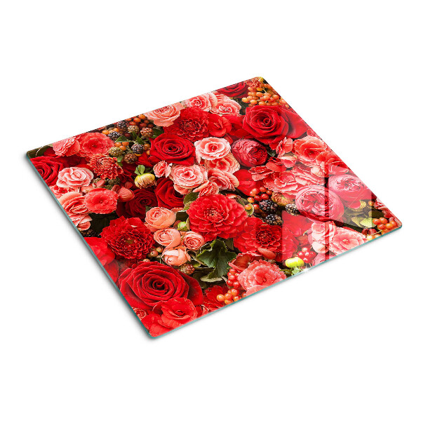 Tagliere in vetro temperato Motivo floreale con rose