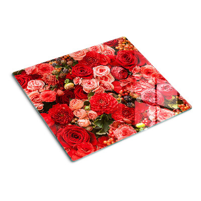 Tagliere in vetro temperato Motivo floreale con rose