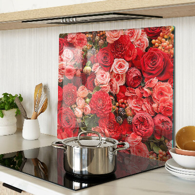 Tagliere in vetro temperato Motivo floreale con rose