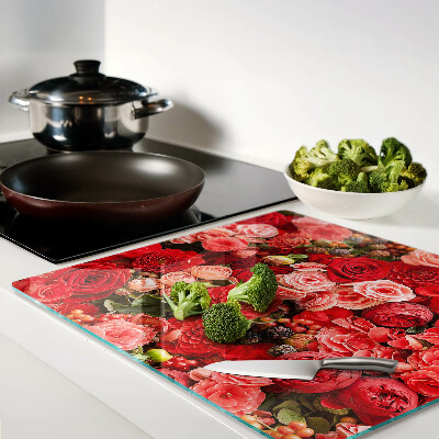 Tagliere in vetro temperato Motivo floreale con rose