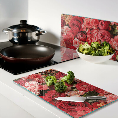 Tagliere in vetro temperato Motivo floreale con rose