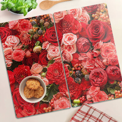 Tagliere in vetro temperato Motivo floreale con rose