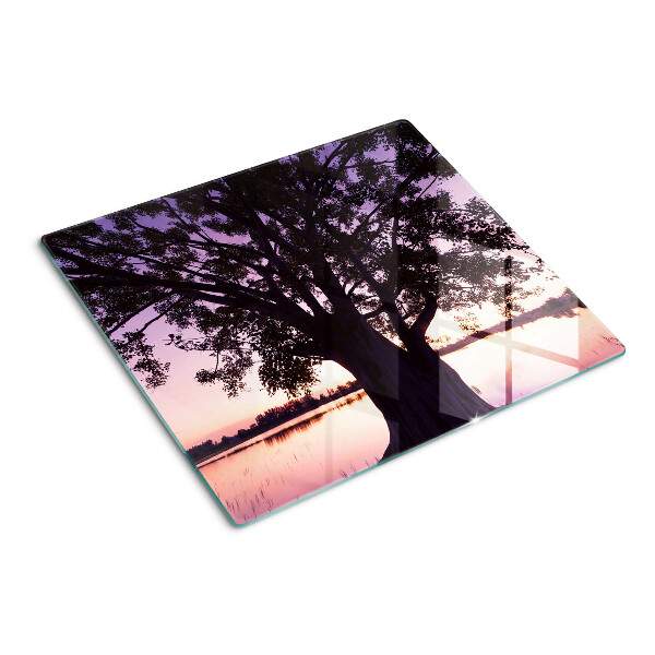 Tagliere in vetro Albero al tramonto
