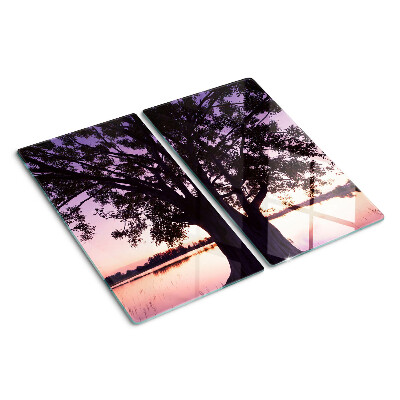 Tagliere in vetro Albero al tramonto