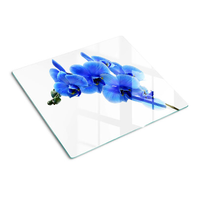 Tagliere in vetro temperato orchidee blu