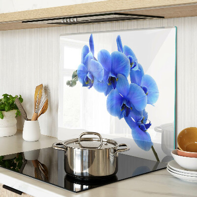 Tagliere in vetro temperato orchidee blu