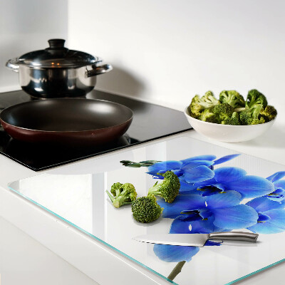 Tagliere in vetro temperato orchidee blu