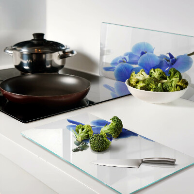 Tagliere in vetro temperato orchidee blu