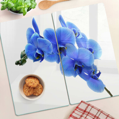 Tagliere in vetro temperato orchidee blu