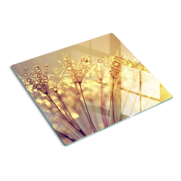Tagliere in vetro Fiori con gocce d'acqua