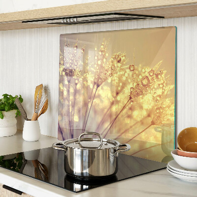 Tagliere in vetro Fiori con gocce d'acqua
