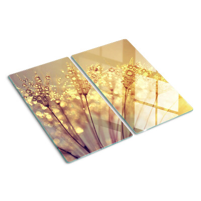 Tagliere in vetro Fiori con gocce d'acqua