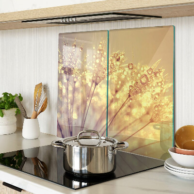 Tagliere in vetro Fiori con gocce d'acqua