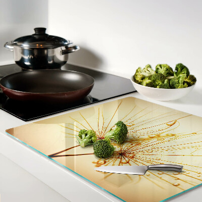 Tagliere in vetro Fiori con gocce d'acqua
