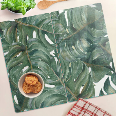 Tagliere in vetro Foglie di Monstera