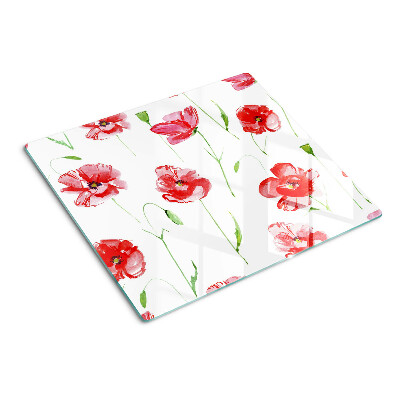 Tagliere in vetro temperato Motivo a papavero con fiori