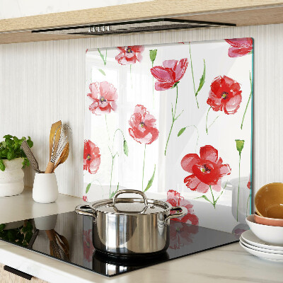 Tagliere in vetro temperato Motivo a papavero con fiori
