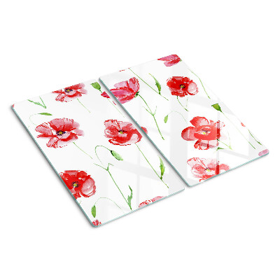 Tagliere in vetro temperato Motivo a papavero con fiori