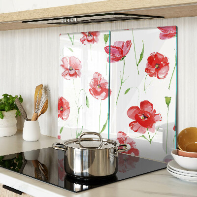 Tagliere in vetro temperato Motivo a papavero con fiori