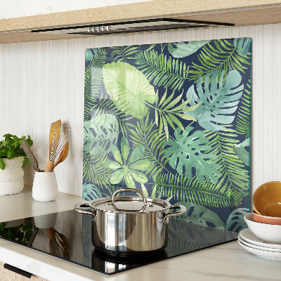 Tagliere in vetro vegetazione tropicale