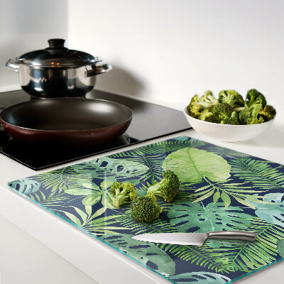 Tagliere in vetro vegetazione tropicale