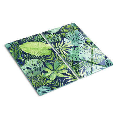 Tagliere in vetro vegetazione tropicale