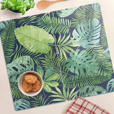 Tagliere in vetro vegetazione tropicale