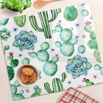 Tagliere in vetro Cactus e succulente