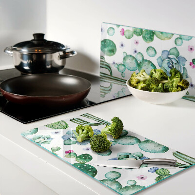 Tagliere in vetro Cactus e succulente