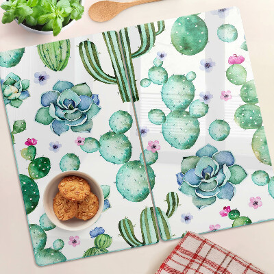 Tagliere in vetro Cactus e succulente